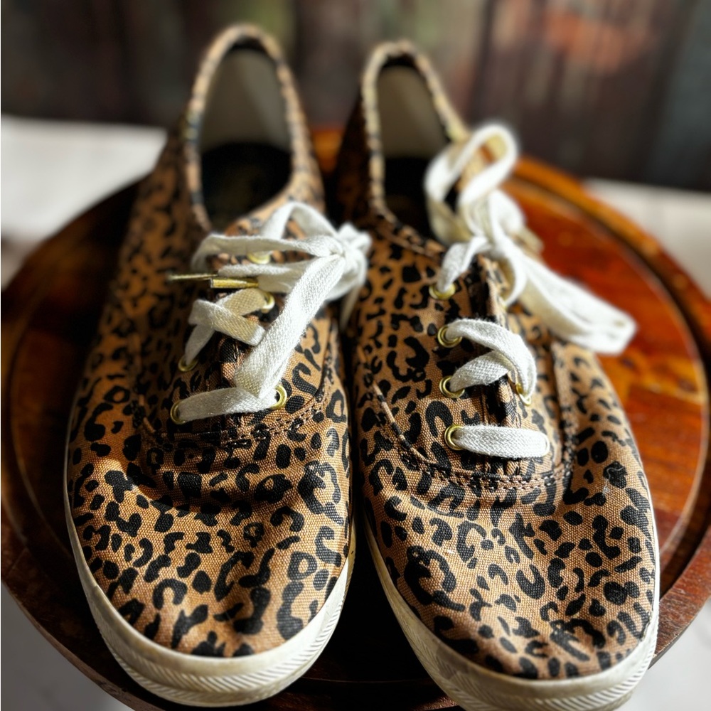 Keds Brown and Black Sneakers with Animal Print